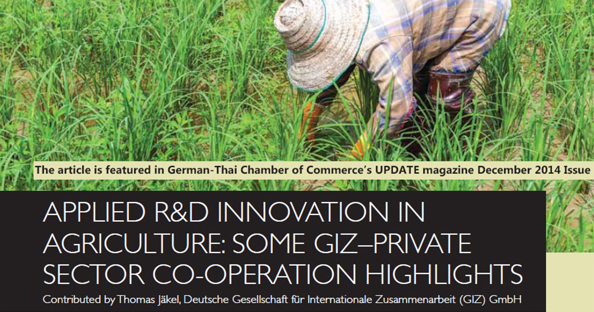 German-Thai Chamber of Commerce’s UPDATE magazine, 18 Febuary 2015 GIZ-Private Sector Cooperation Highlights